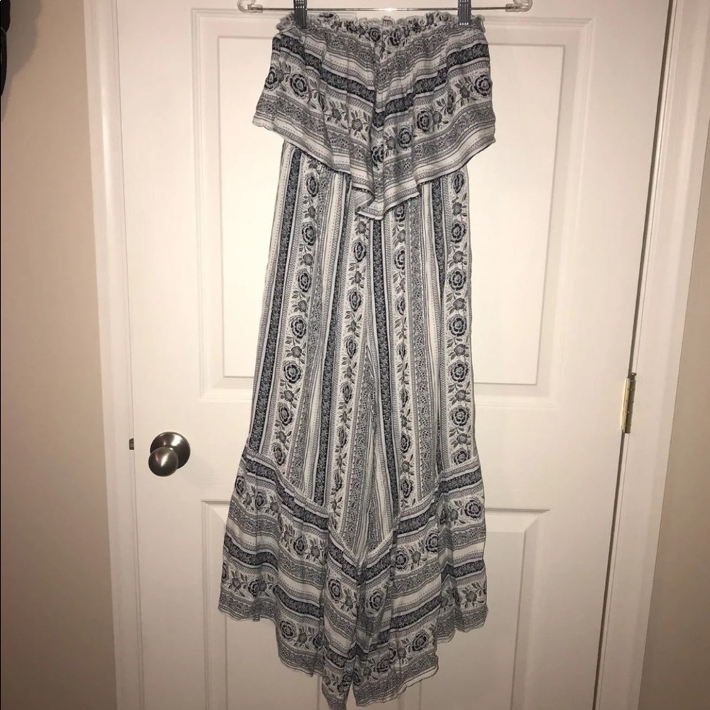 American Eagle Outfitters Blue Floral Jumpsuit
